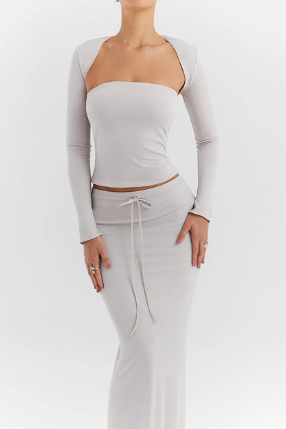 Mistress Rocks Smoke Strapless Top With Shrug - SALE
