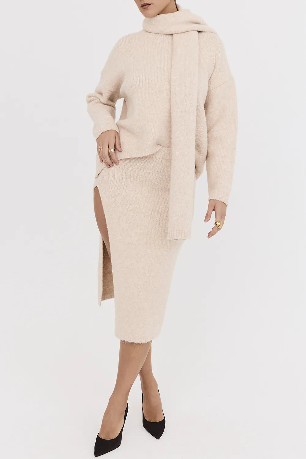 Mistress Rocks Cream Eyelash Knit Oversized Sweater - SALE