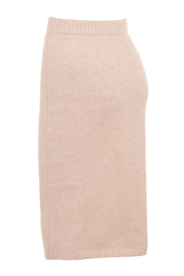 Mistress Rocks CREAM EYELASH KNIT MIDI SKIRT - SALE