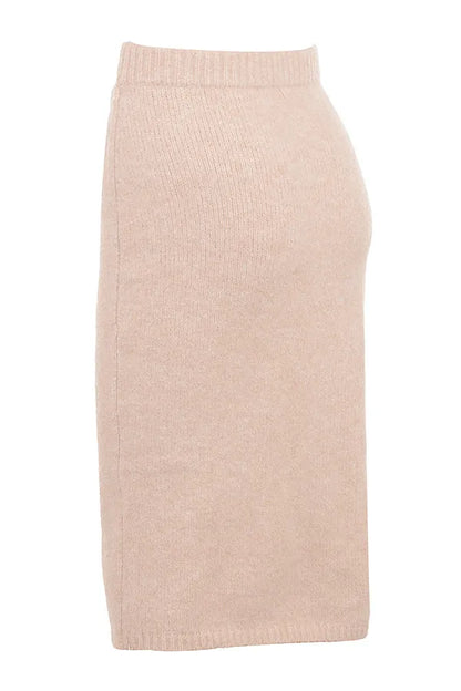 Mistress Rocks CREAM EYELASH KNIT MIDI SKIRT - SALE