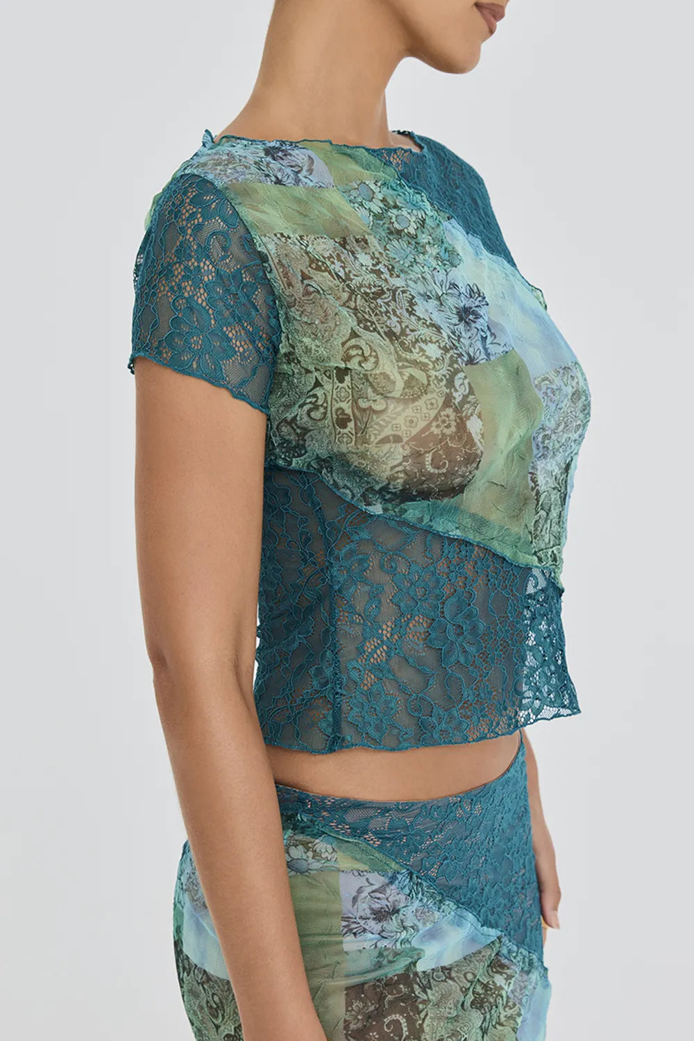 Mistress Rocks Ocean Teal Panelled Top - SALE