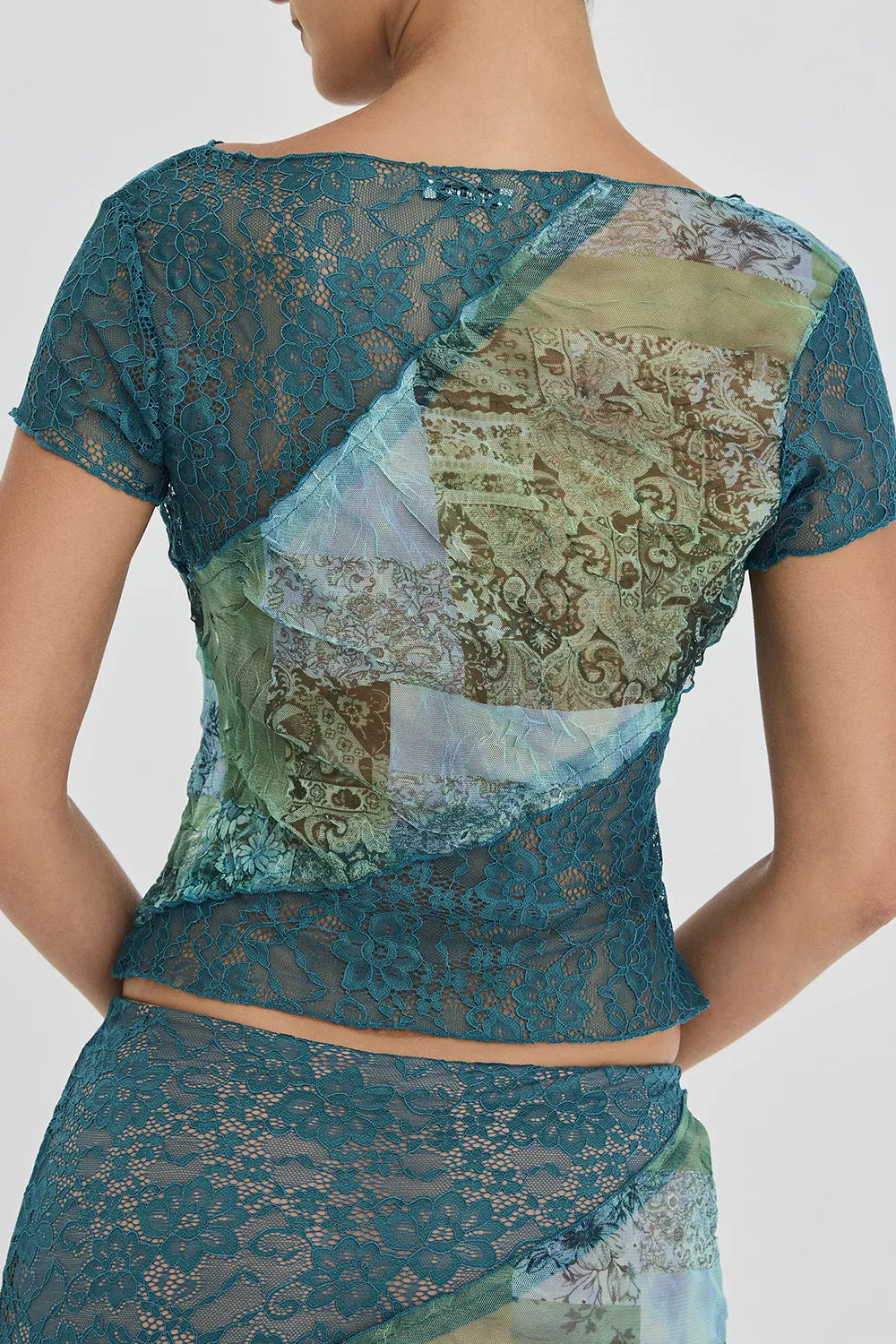 Mistress Rocks Ocean Teal Panelled Top - SALE