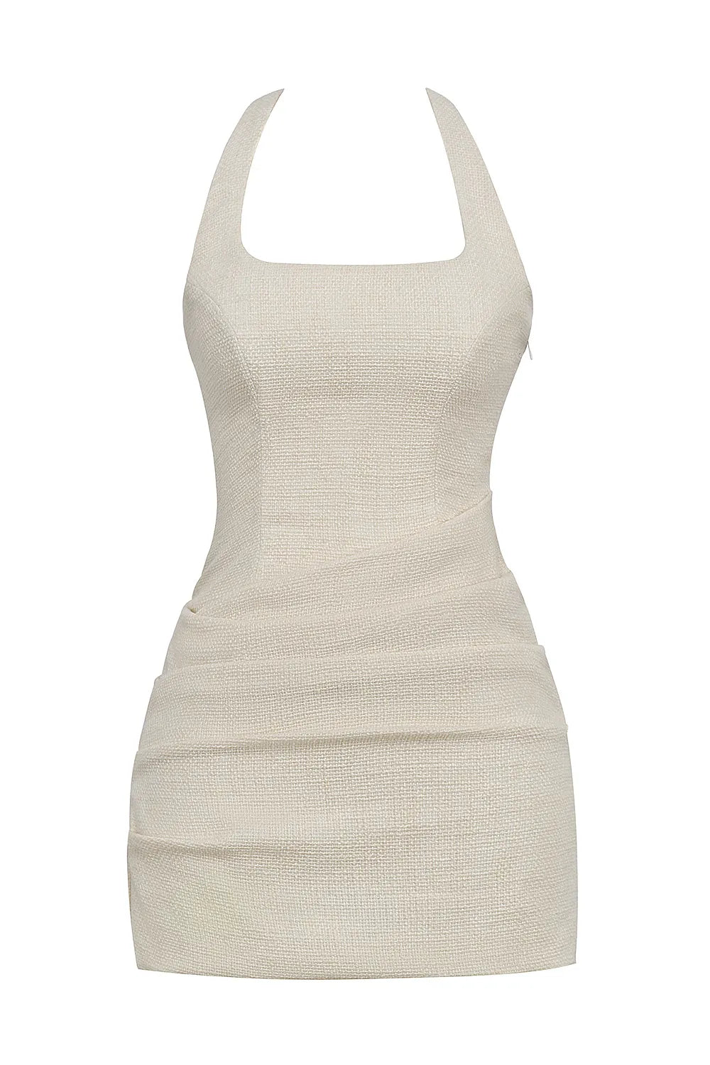 Mistress Rocks Taupe Tweed Backless Halter Mini Dress - SALE