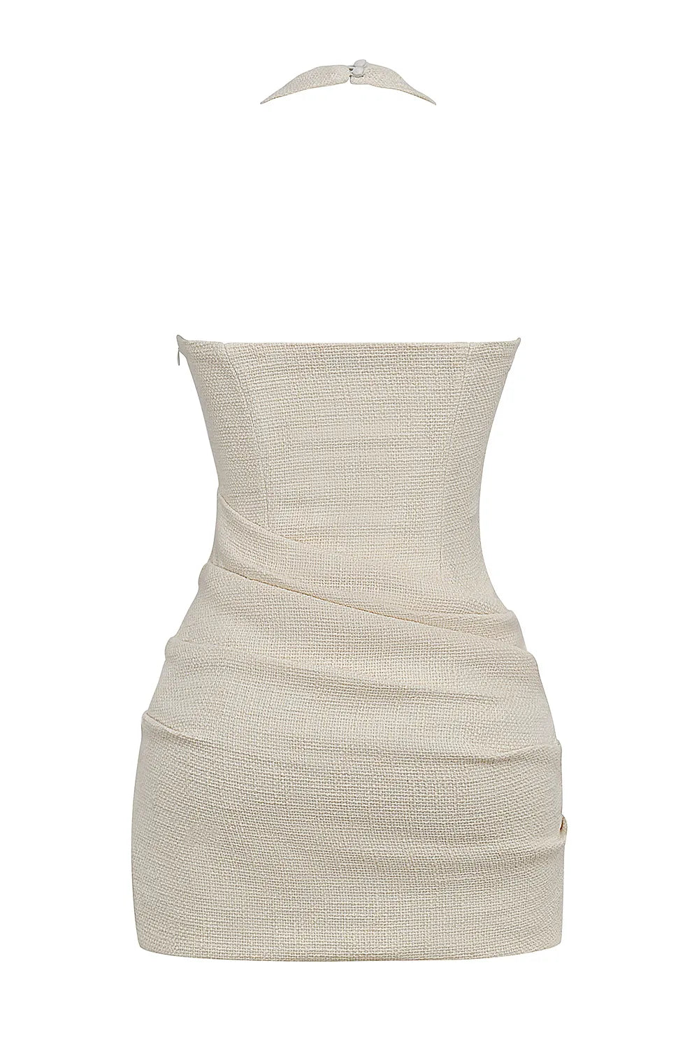 Mistress Rocks Taupe Tweed Backless Halter Mini Dress - SALE