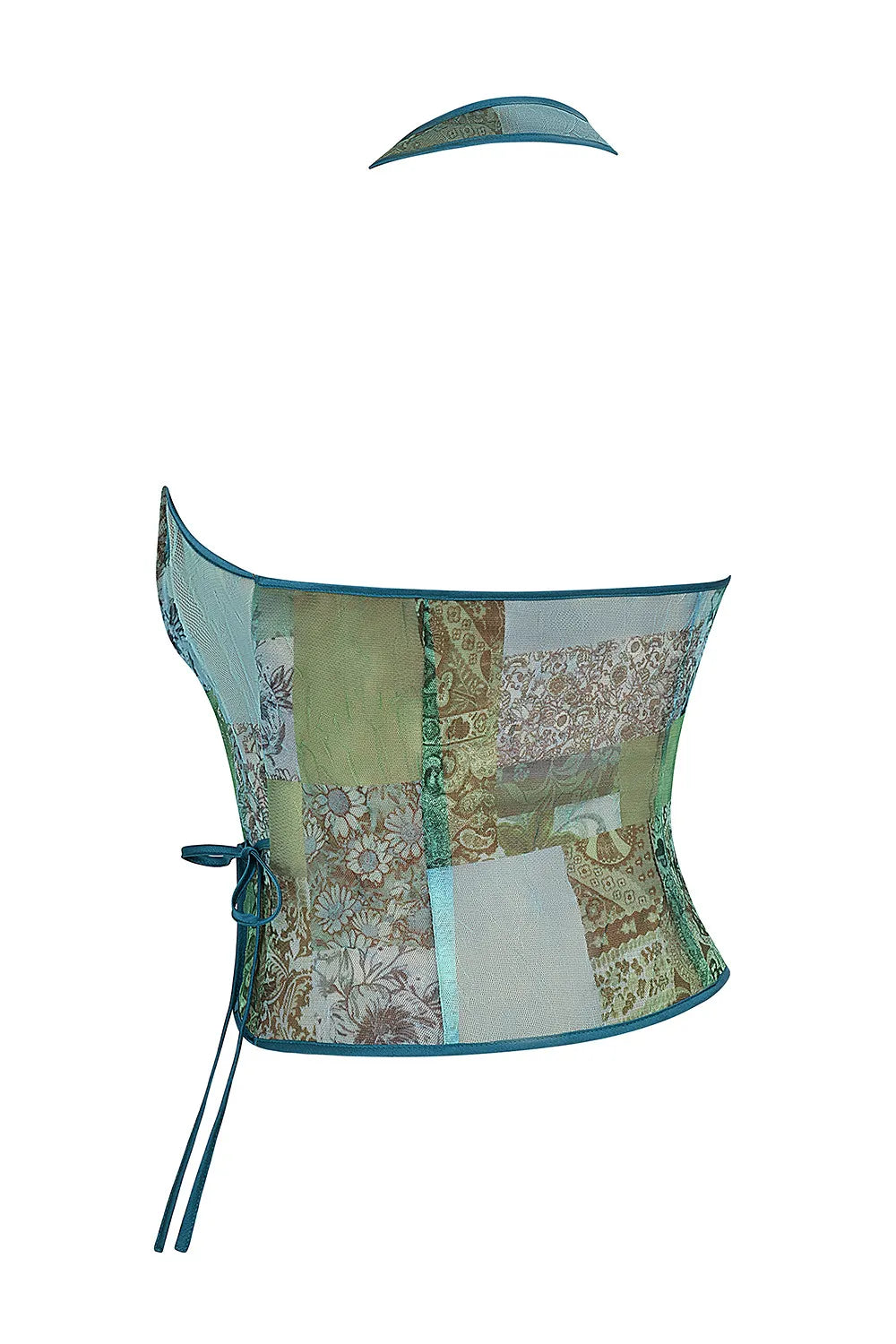 Mistress Rocks Ocean Teal Print Wrap Halter Top - SALE