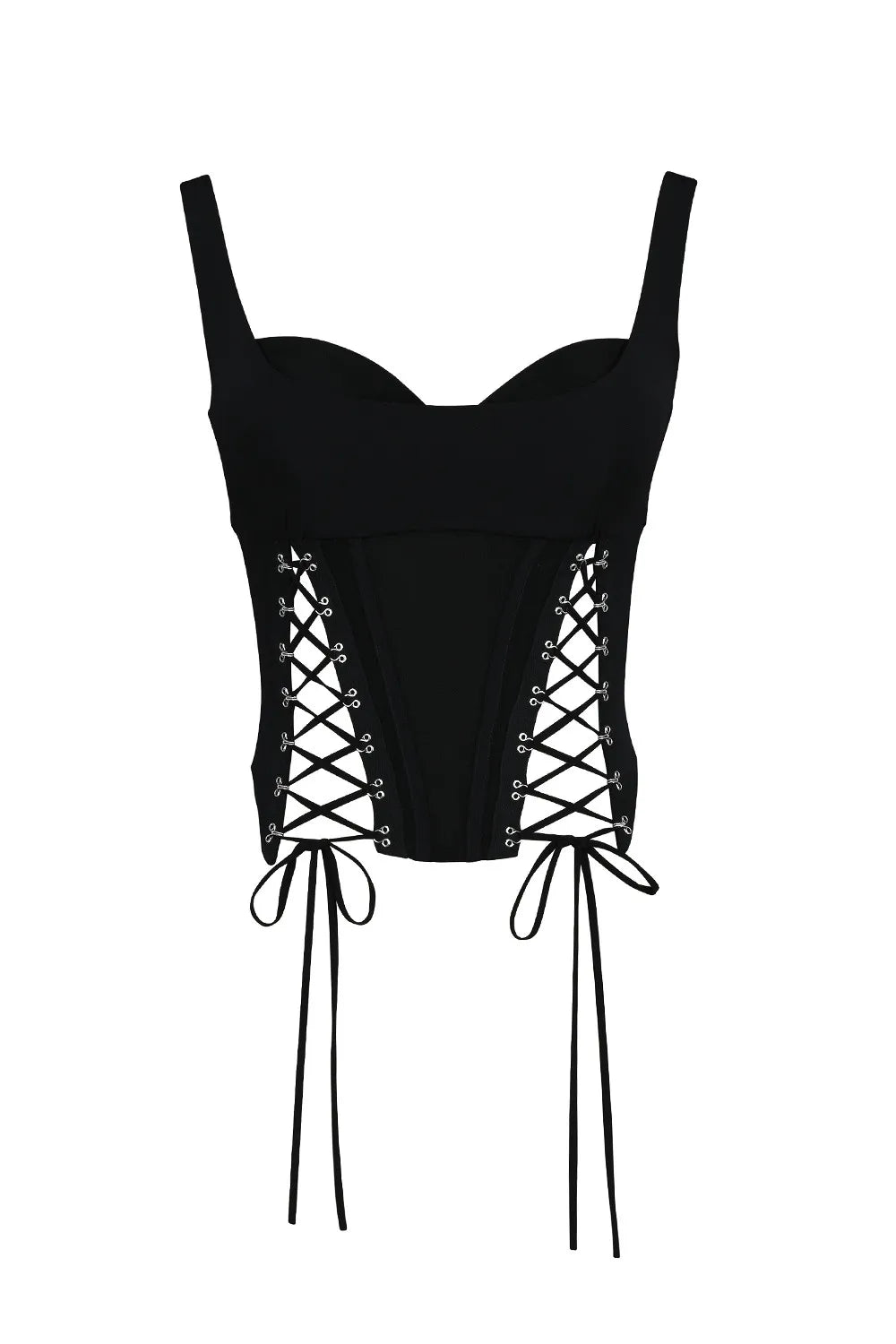 Mistress Rocks Black Lace Up Corset Top - SALE