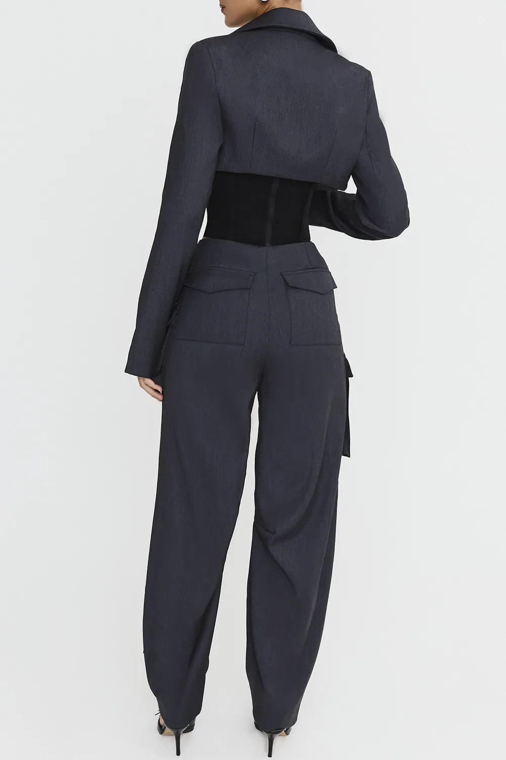 Mistress Rocks Dark Grey Cargo Trousers - SALE