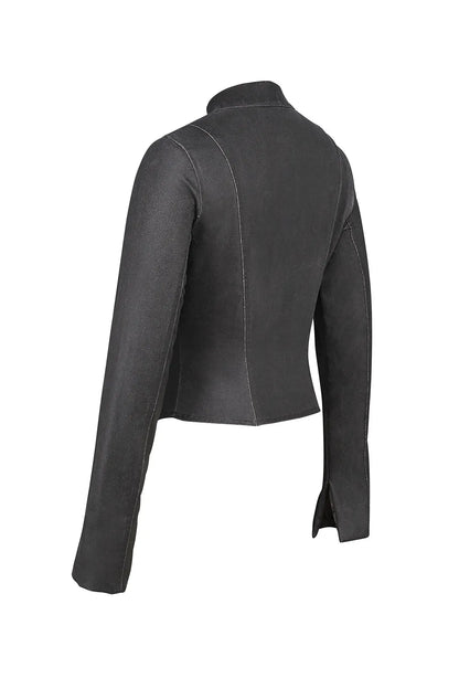 Mistress Rocks Vintage Cocoa Waxed Cotton Fitted Jacket - SALE