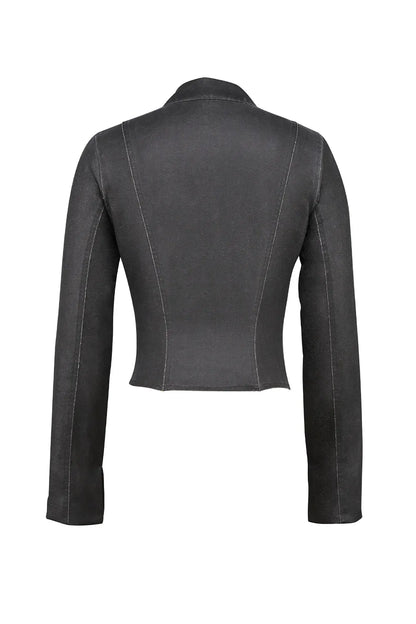 Mistress Rocks Vintage Cocoa Waxed Cotton Fitted Jacket - SALE