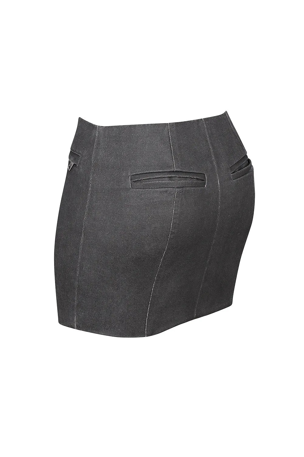 Mistress Rocks Vintage Cocoa Waxed Cotton Mini Skirt - SALE