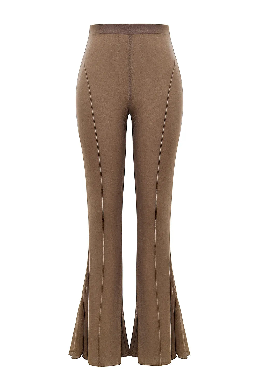 Mistress Rocks Dusty Brown Flared Trousers - SALE