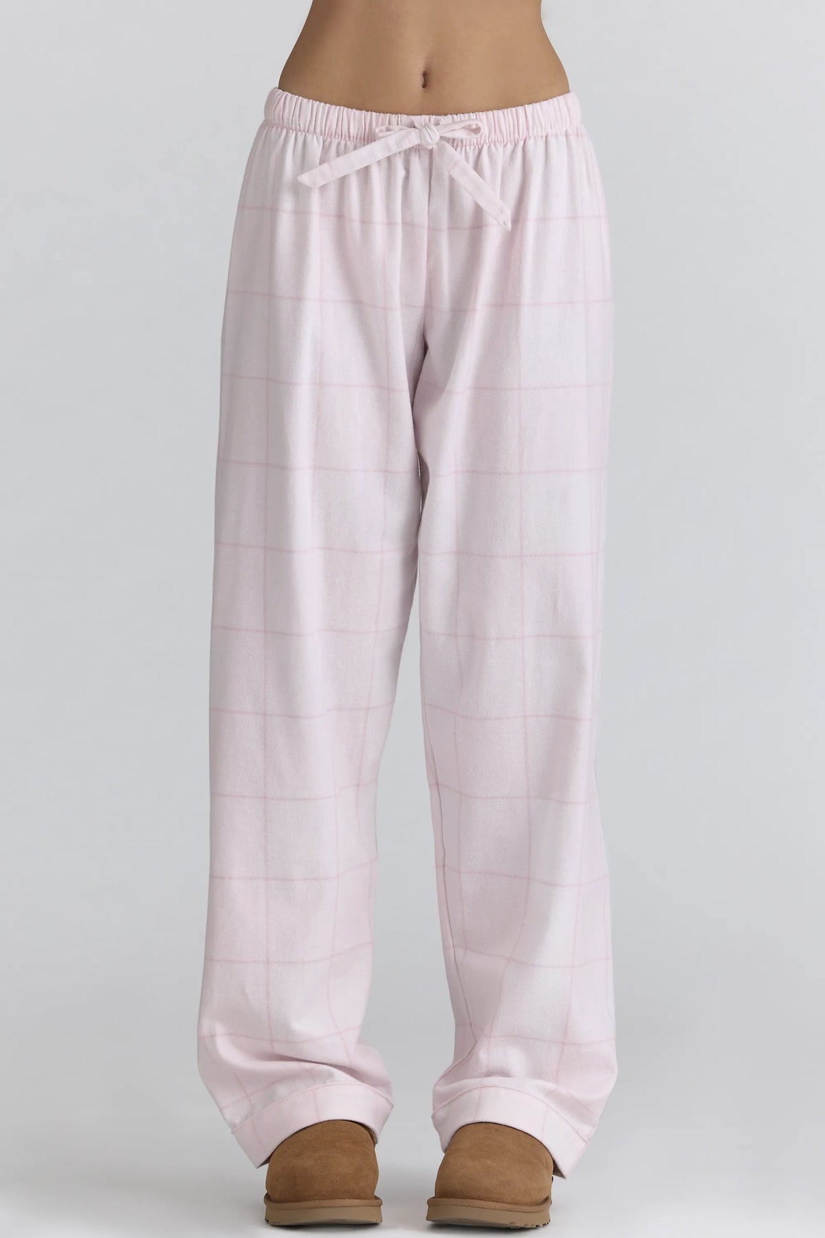 Classic PJs Pink Check Brushed Cotton Pajama Set