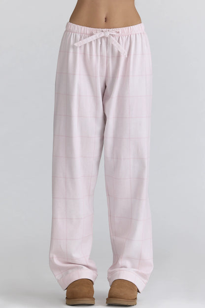 Classic PJs Pink Check Brushed Cotton Pajama Set