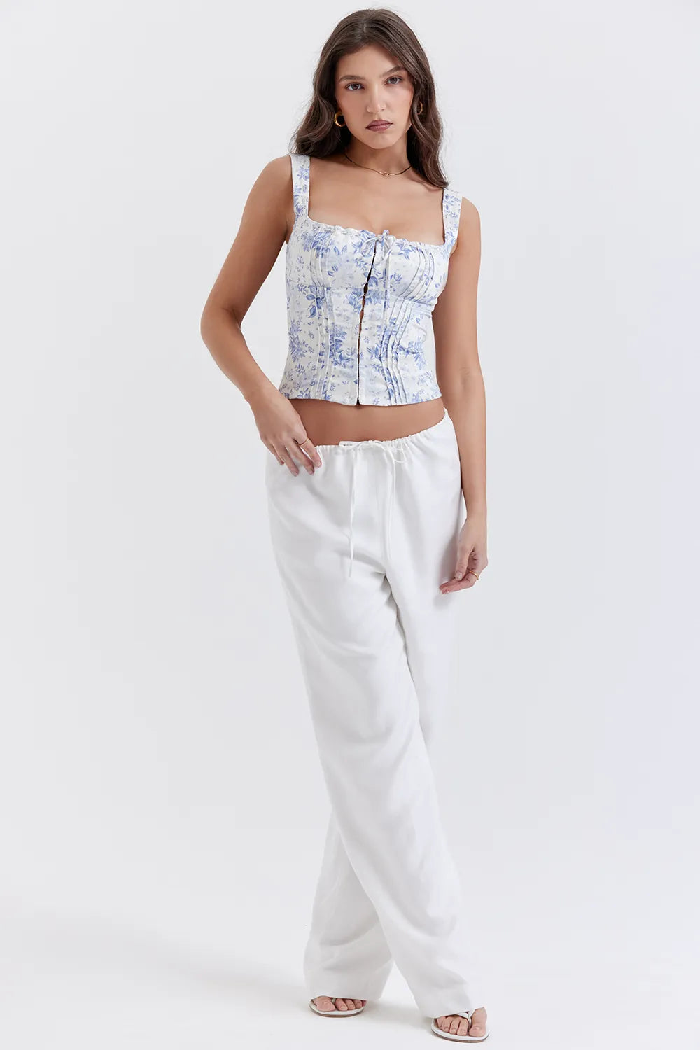 Cleo Ivory Linen Mix Trousers