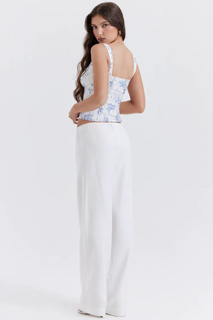 Cleo Ivory Linen Mix Trousers