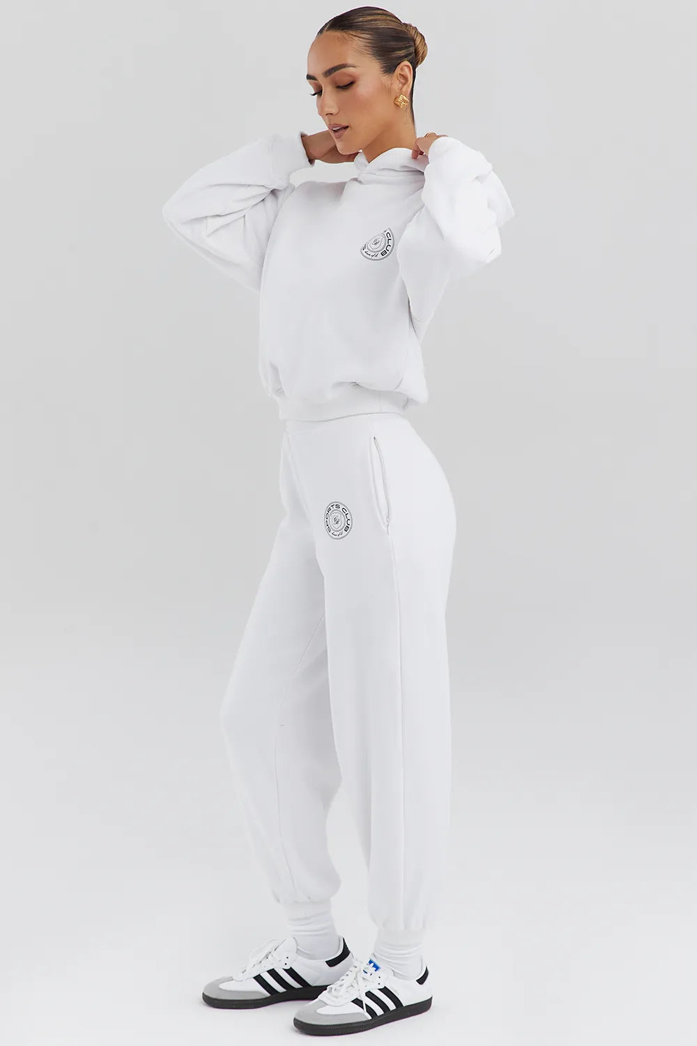 Muse White Cotton Fleece-Back Hoodie