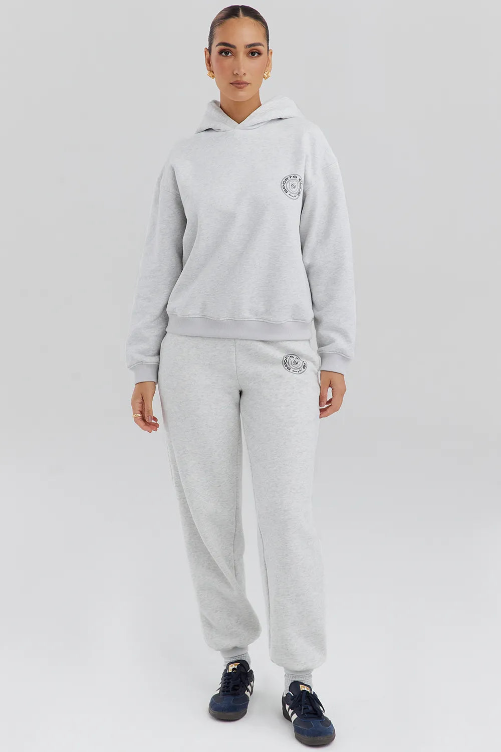Coast Light Grey Marl Fleece Back Jogging Trousers
