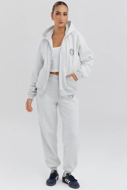 Coast Light Grey Marl Fleece Back Jogging Trousers