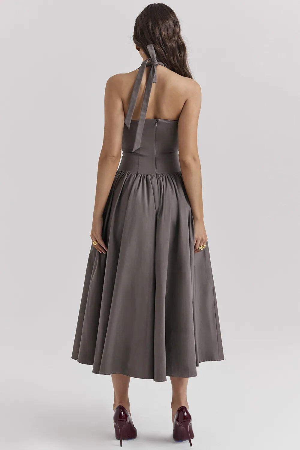 Coquette Smoke Halter Midi Dress