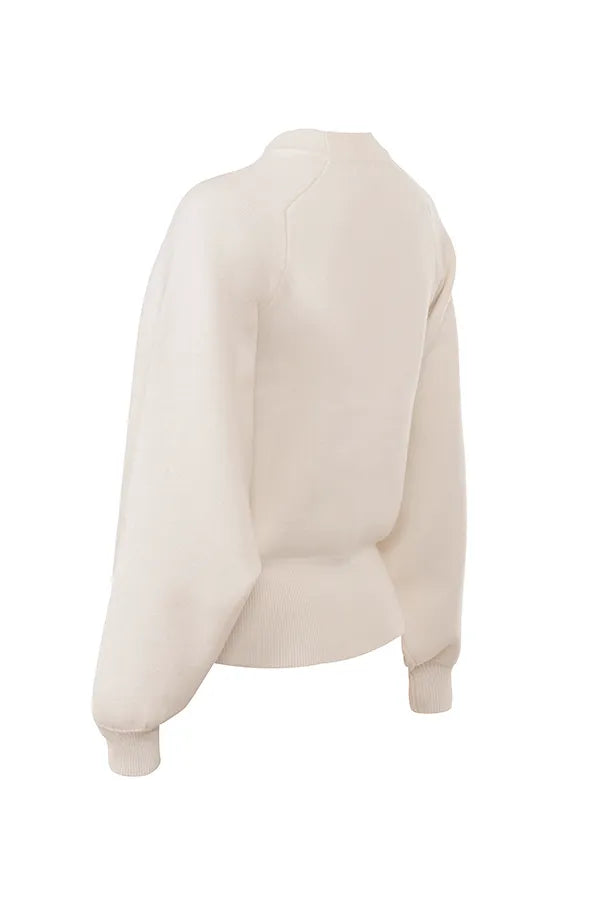 Cressida Cream Wool Cashmere Heavy Knit Sweater