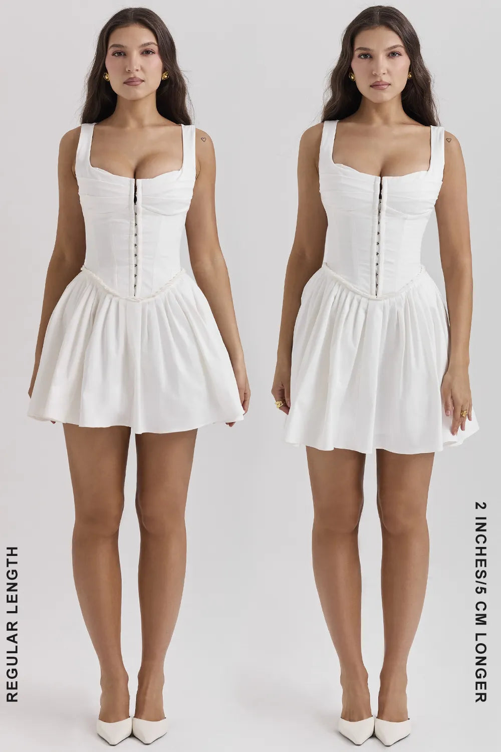 Cupid White Pleated Mini Dress