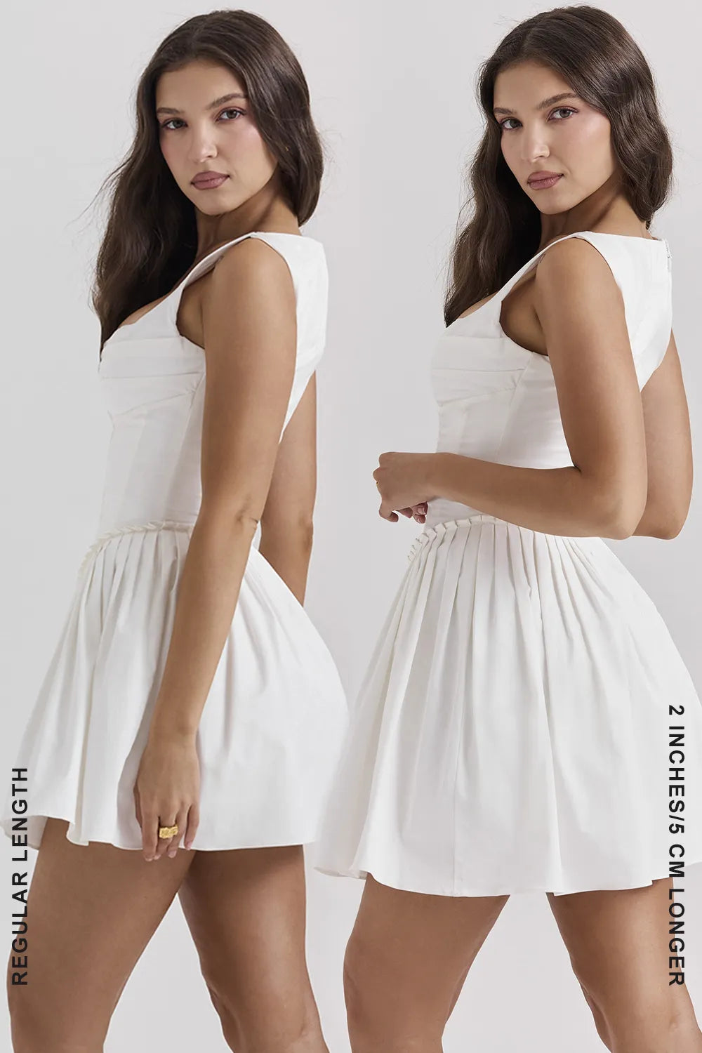 Cupid White Pleated Mini Dress
