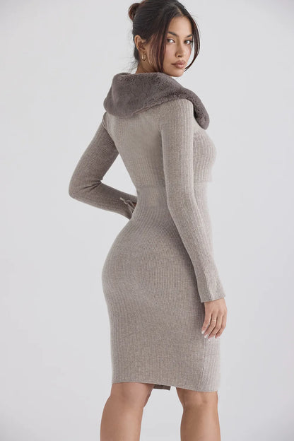 Dahlia Beige Cashmere Cardigan