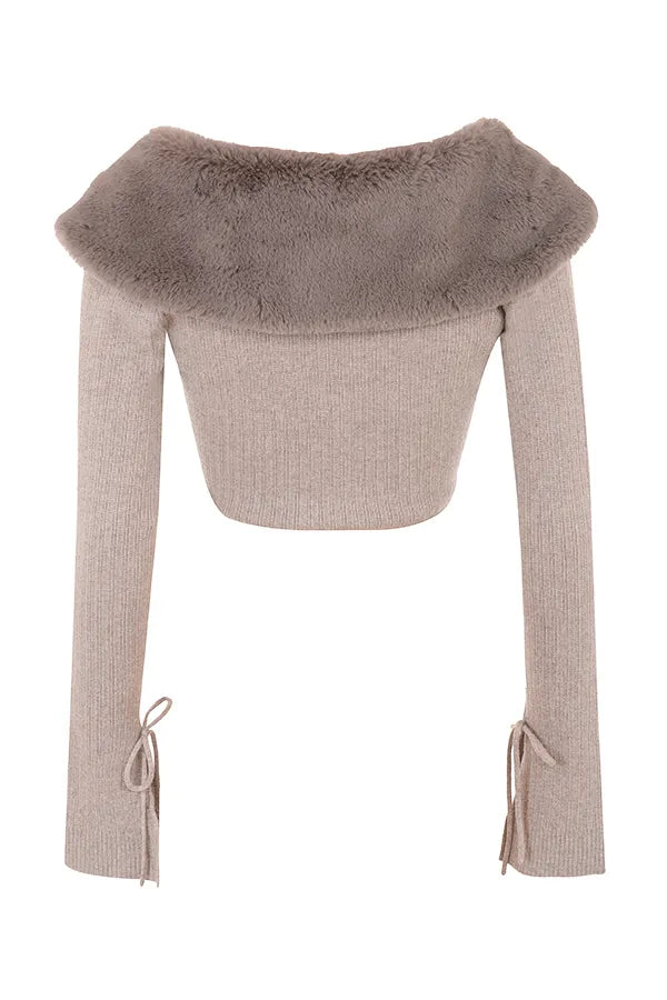 Dahlia Beige Cashmere Cardigan