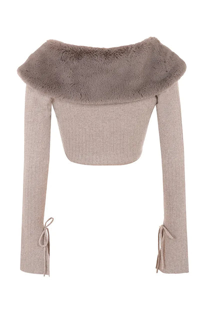 Dahlia Beige Cashmere Cardigan
