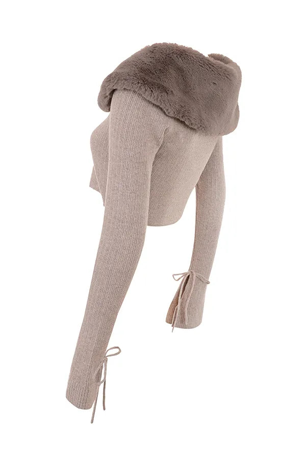 Dahlia Beige Cashmere Cardigan