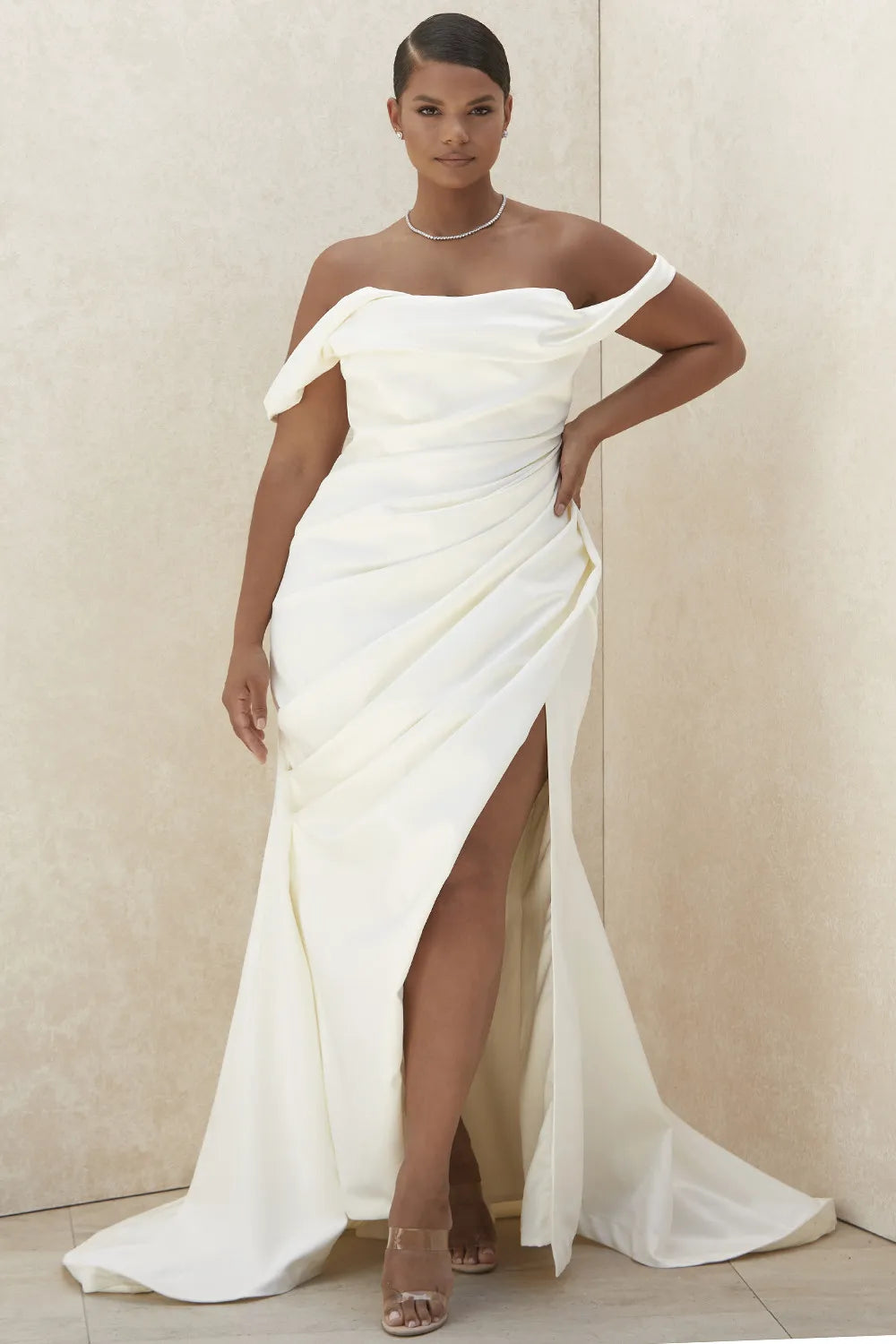 Delphine Ivory Draped Corset Bridal Gown - Limited Edition