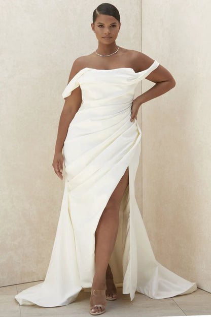 Delphine Ivory Draped Corset Bridal Gown - Limited Edition