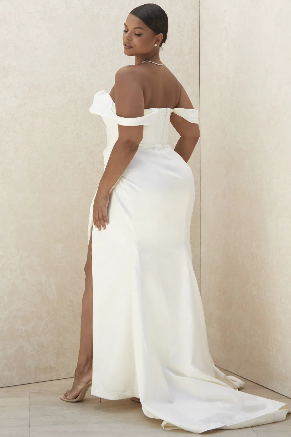 Delphine Ivory Draped Corset Bridal Gown - Limited Edition