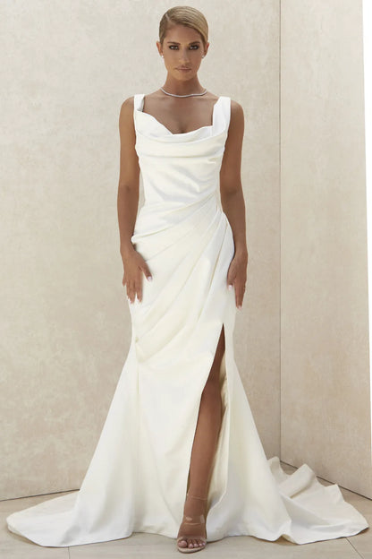 Delphine Ivory Draped Corset Bridal Gown - Limited Edition