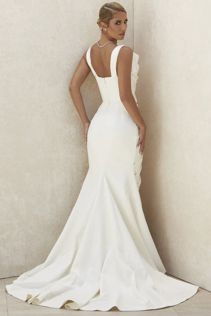Delphine Ivory Draped Corset Bridal Gown - Limited Edition