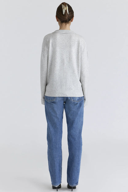 Devon Grey Cashmere + Merino Wool Knit Shirt