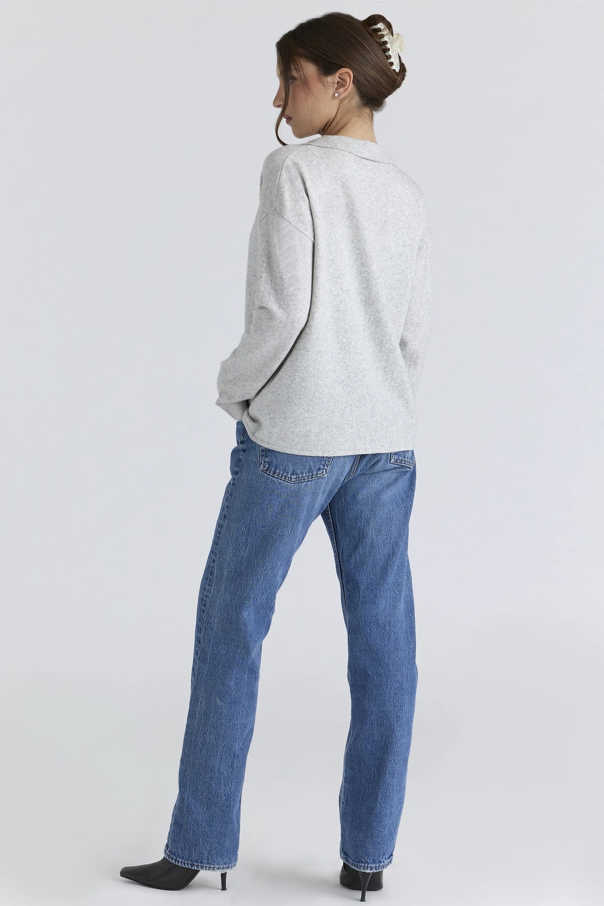 Devon Grey Cashmere + Merino Wool Knit Shirt