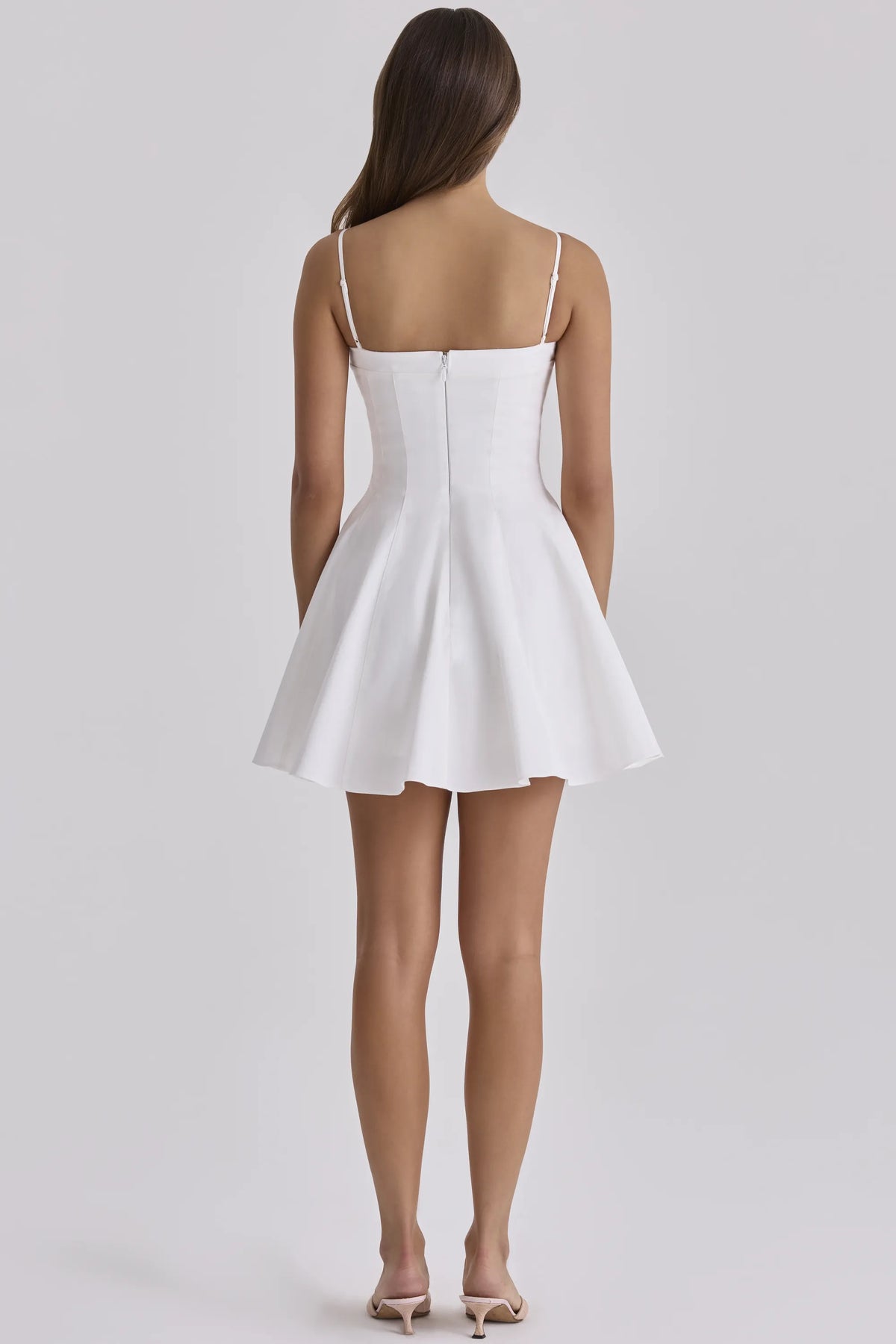 Dolly White Cotton Flared Mini Sundress