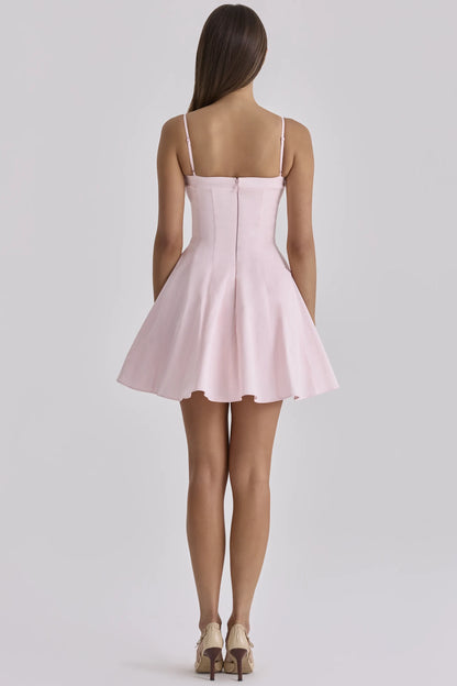 Dolly Pink Cotton Flared Mini Sundress