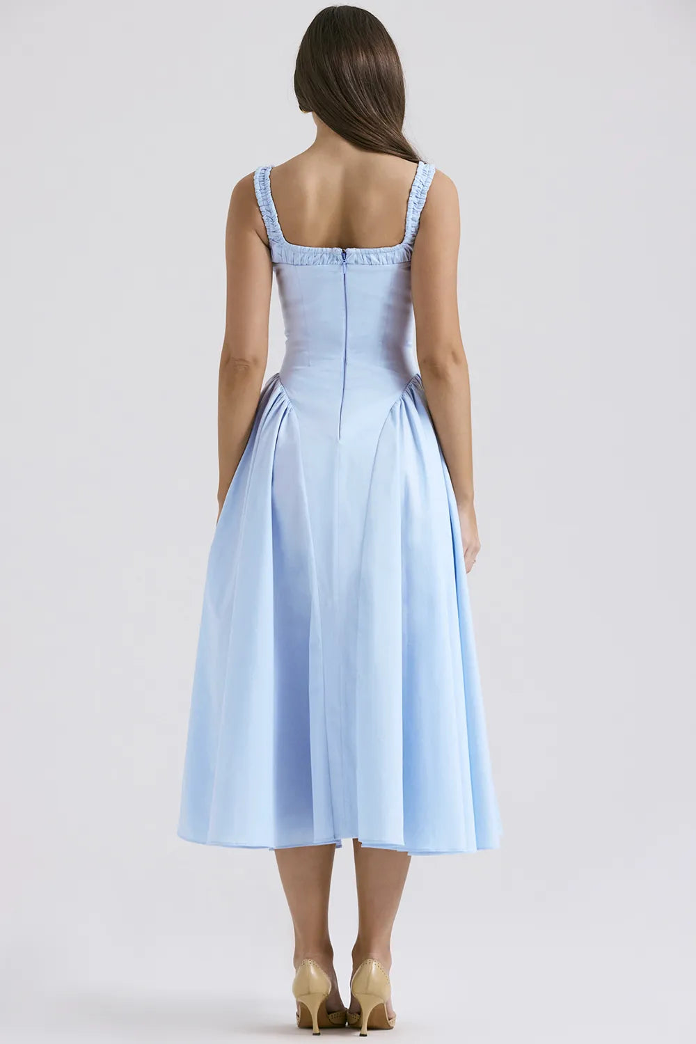 Dorothy Italian Azure Cotton Midi Sundress