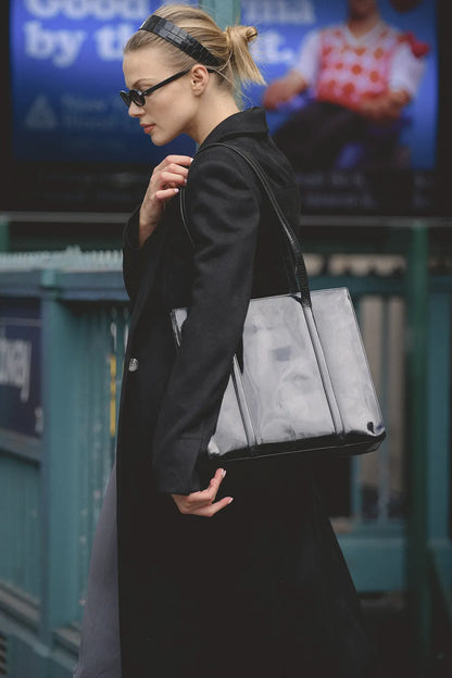 Remi Black Single Breasted Long Coat