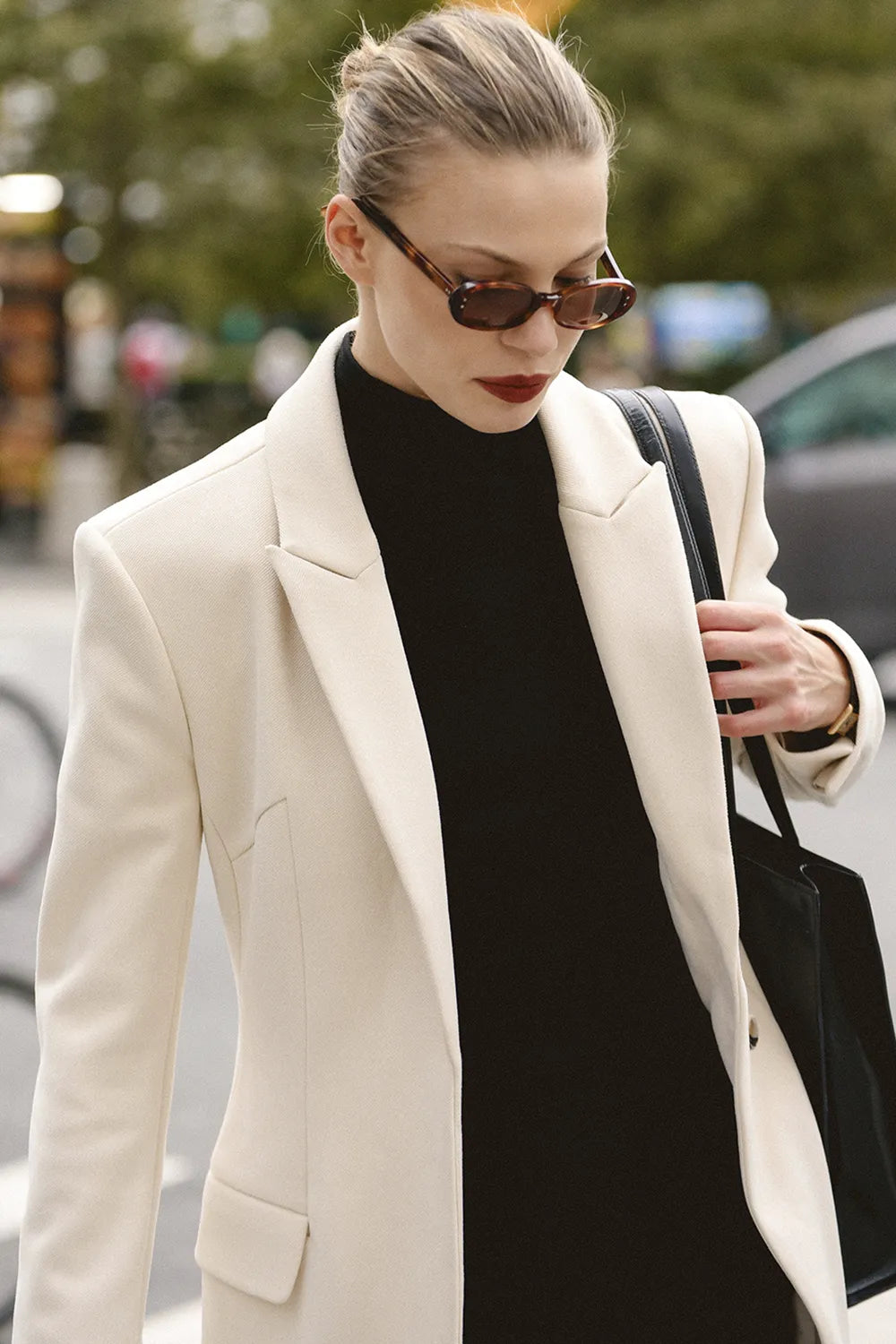 Remi Ivory Single Breasted Long Coat