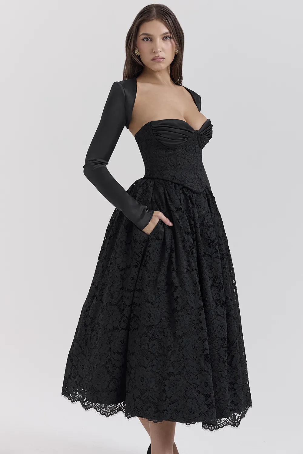 Duchess Black Lace Corset, Skirt and Bolero