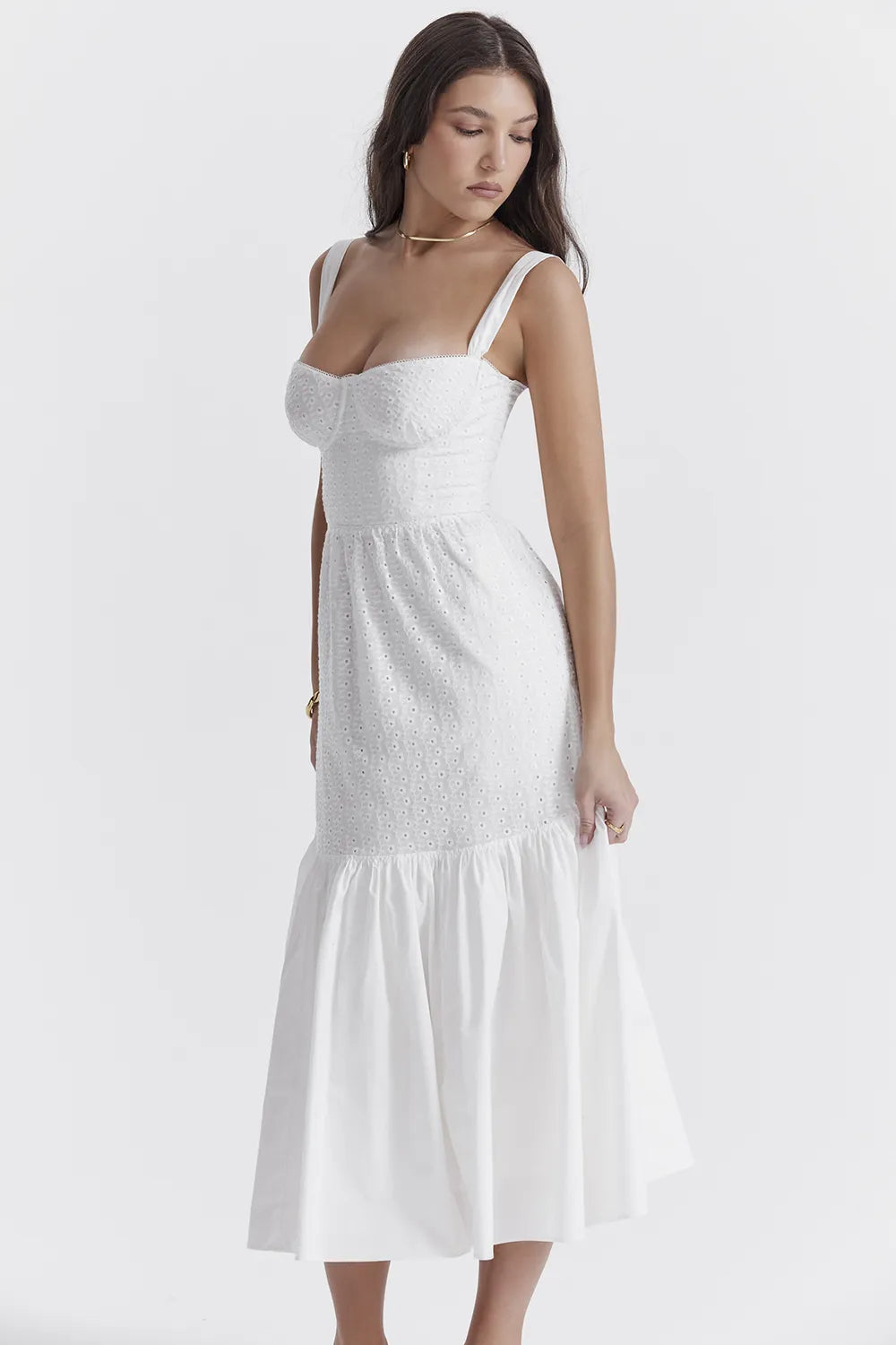 Elia White Broderie Anglaise Midi Sundress