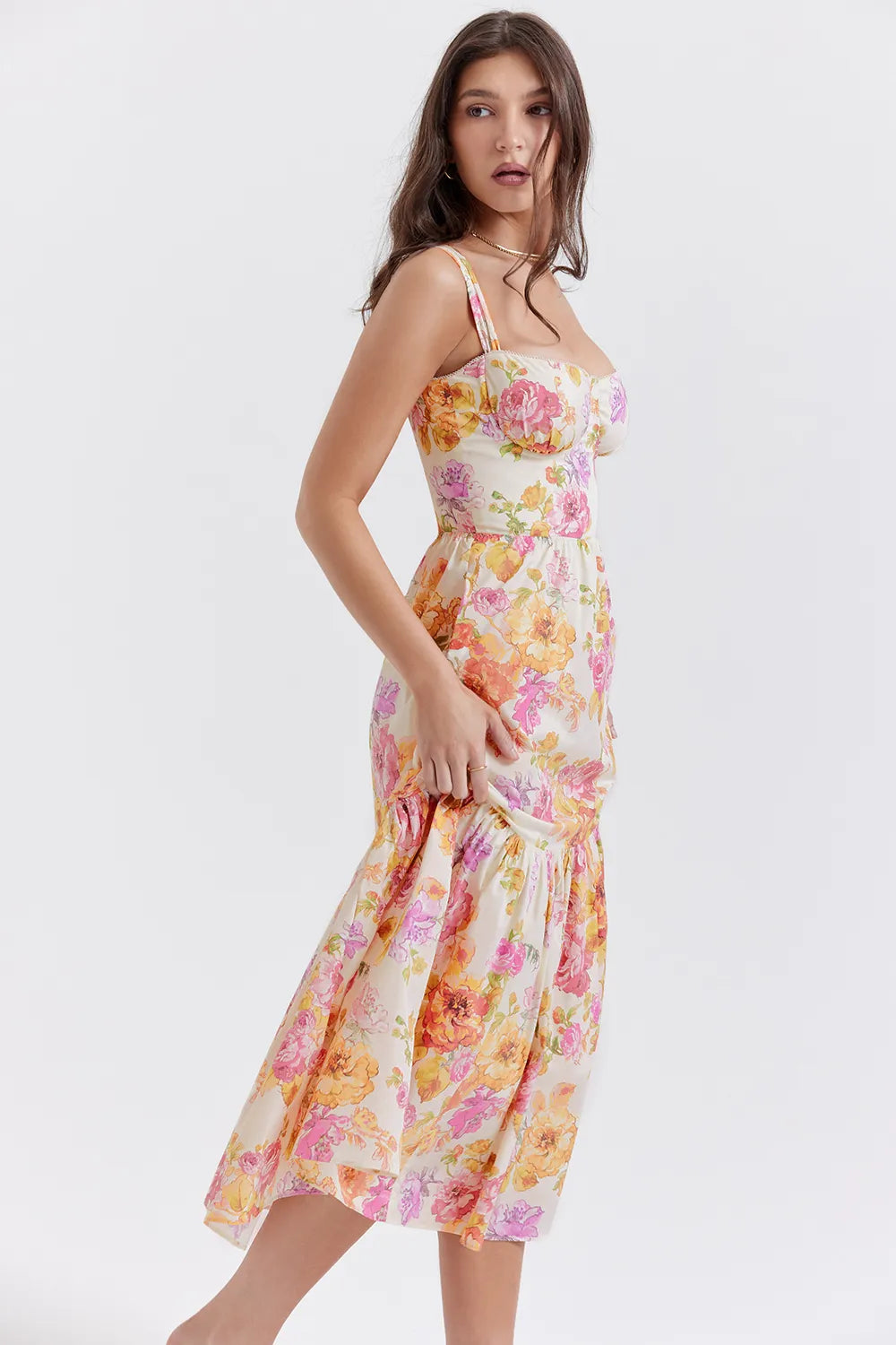 Elia Ivory Floral Midi Sundress