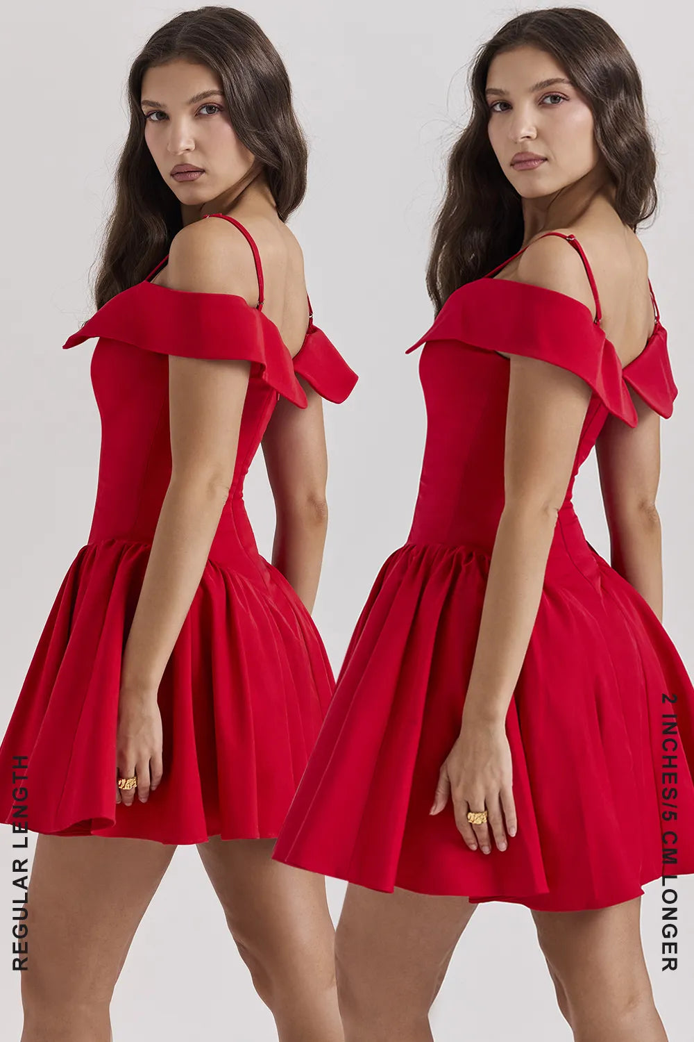 Elida Scarlet Off Shoulder Mini Dress