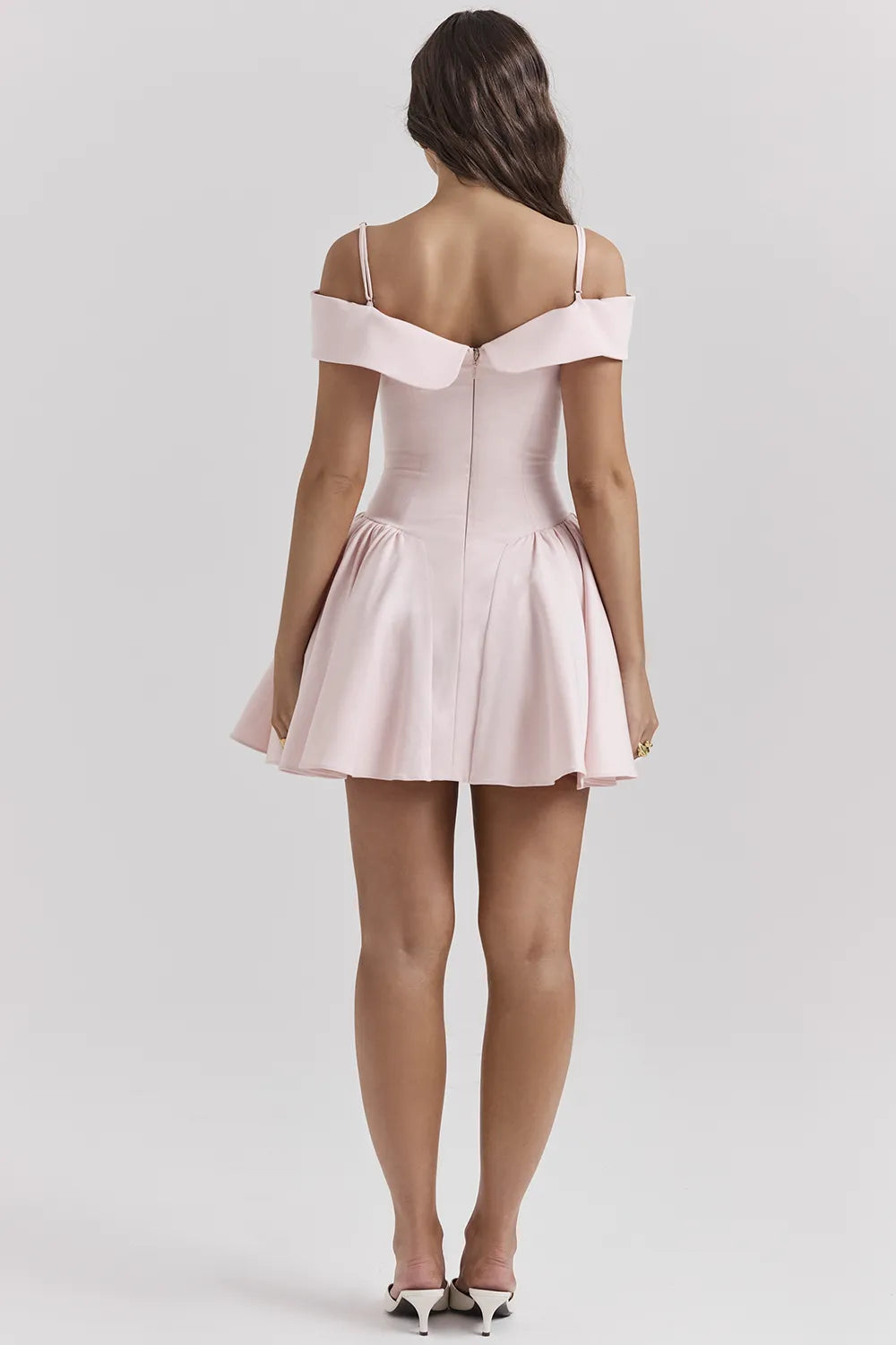 Elida Ballerina Pink Off Shoulder Mini Dress