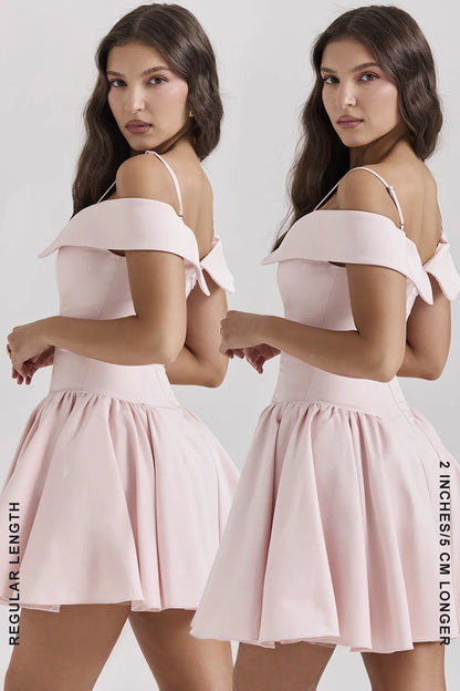 Elida Ballerina Pink Off Shoulder Mini Dress