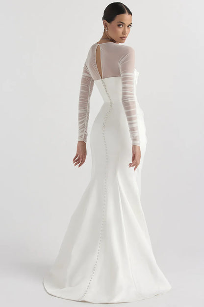 Elise White Satin Bridal Gown