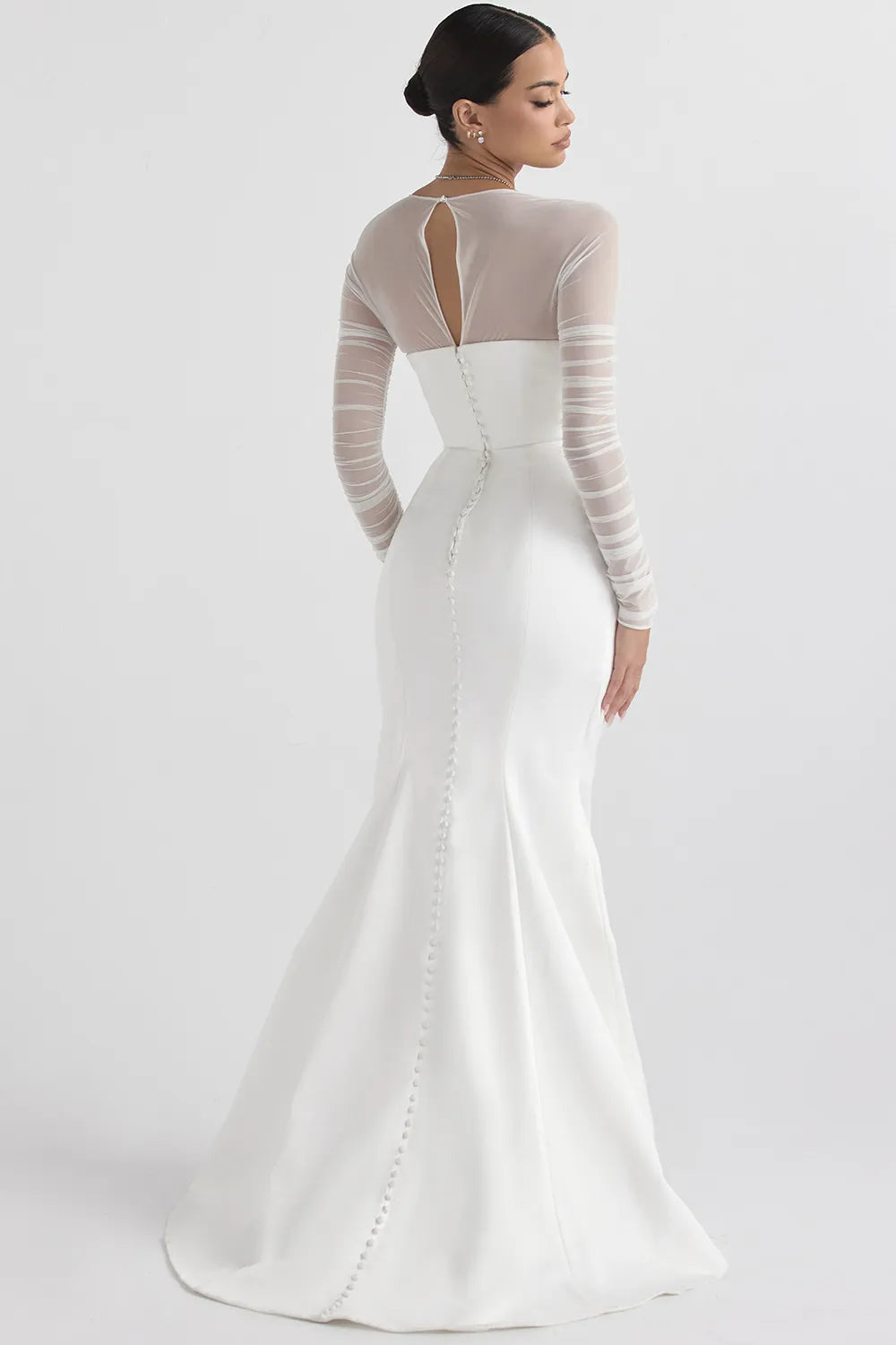 Elise White Satin Bridal Gown